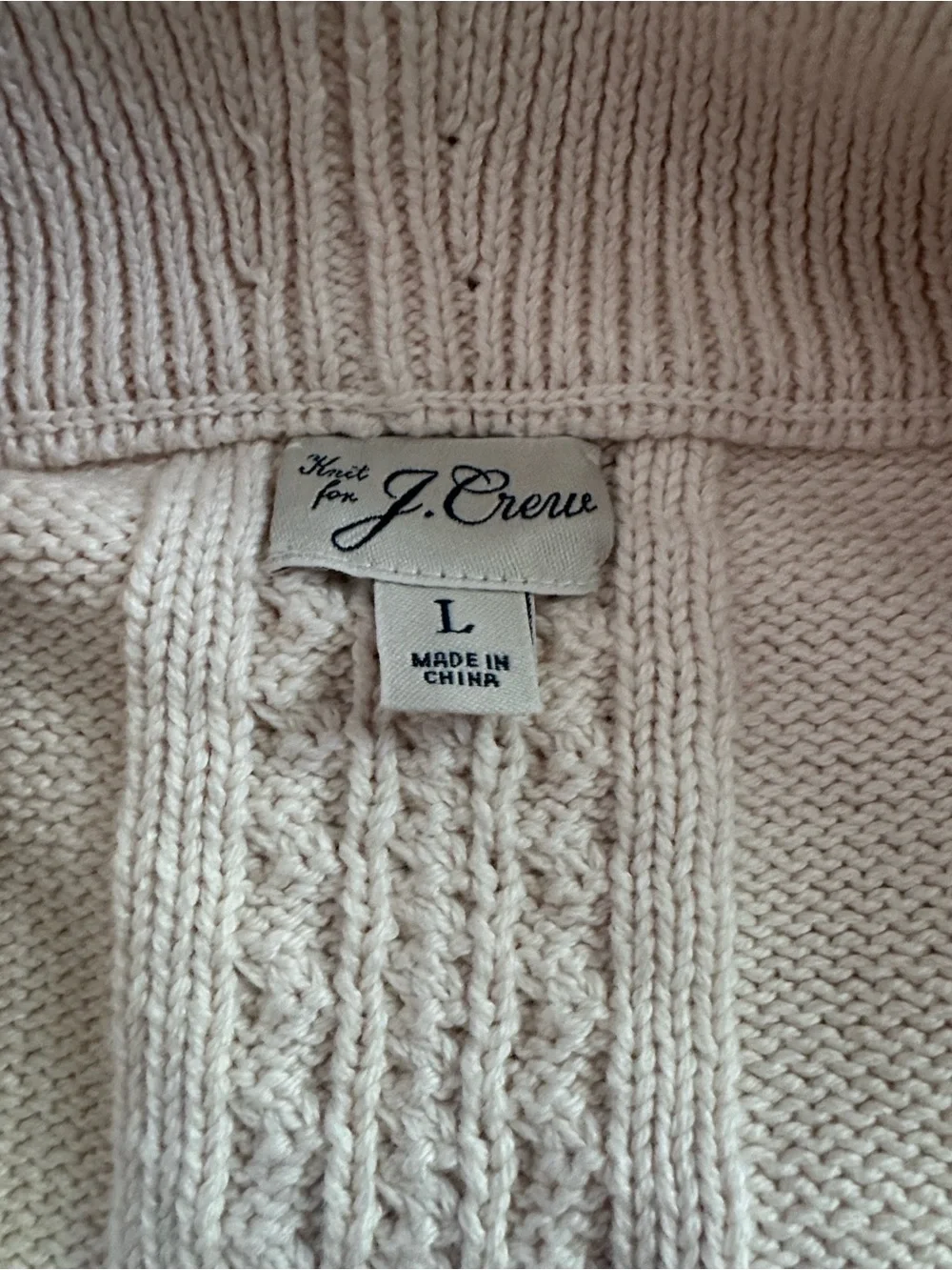 J. Crew Cream Cable-Knit Shawl Collar Cardigan - Picture 3 of 4